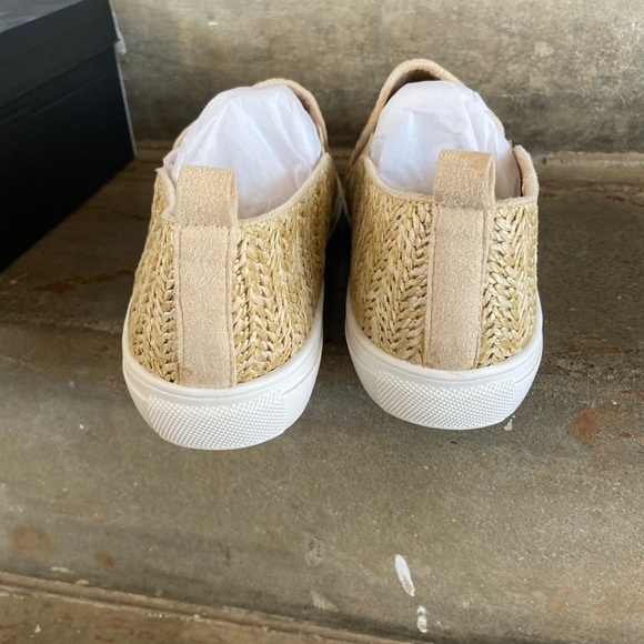 Nicole Miller Tonnille Beige Raffia Slip-On Sneakers - Picture 4 of 6